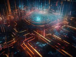 Big data visuliastion cyberspace created with technology photo