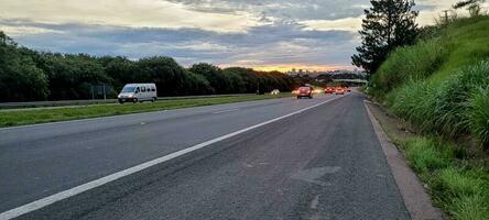 busy highway dom pedro first in the interior of brazil photo