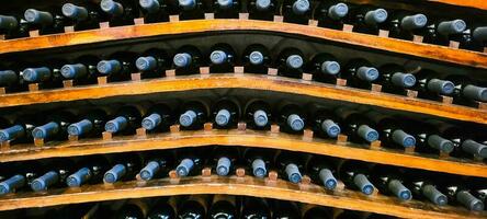 wine bottles in artisanal winery photo