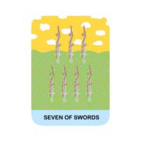 Sete do espadas tarot png