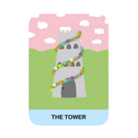de toren, tarot kaarten majoor Arcana verzameling png
