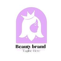 Beauty brand logo design illustration, brand identity emblem vector