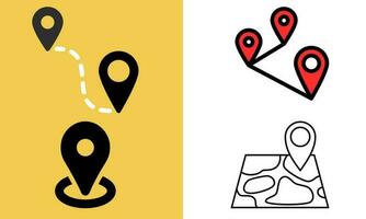 Pin point set icon design vector illustration, map location pin point set bundle