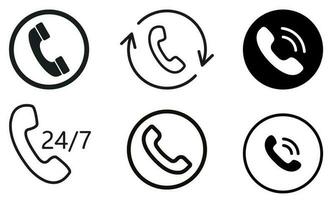 teléfono logo conjunto vector diseño ilustración, icono conjunto diseño