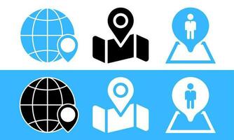 Pin point set icon design vector illustration, map location pin point set bundle