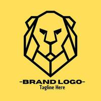 Lion logo design vector illustration, brand identity emblem