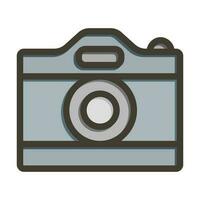 Camera Vector Thick Line Filled Colors Icon Design