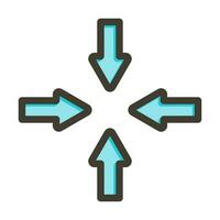 Directional Arrows Vector Thick Line Filled Colors Icon Design