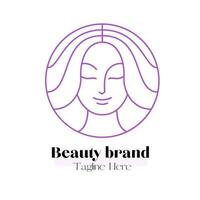 Beauty logo minimalist design illustration, brand identity emblem vector