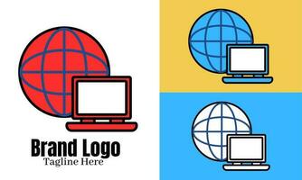 Internet logo vector diseño ilustración, marca identidad emblema