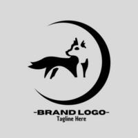 Wolf logo vector design illustration, brand identity emblem