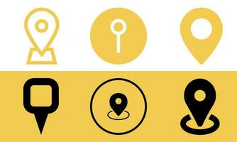 Pin point set icon design vector illustration, map location pin point set bundle