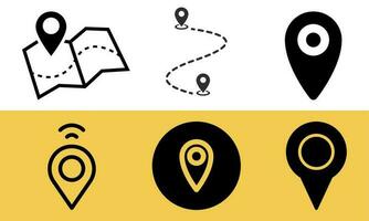 Pin point set icon design vector illustration, map location pin point set bundle