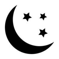 Moon and Star Glyph Icon Design vector