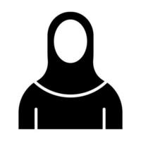 islámico mujer glifo icono diseño vector