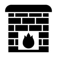 Fireplace Glyph Icon Design vector