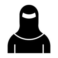 Woman with Niqab Glyph Icon Design vector