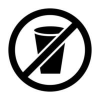 No Drinks Glyph Icon Design vector