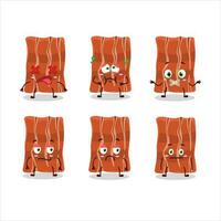 Fried bacon cartoon character with nope expression vector