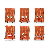 Cartoon character of fried bacon with smile expression vector