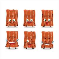 Cartoon character of fried bacon with smile expression vector