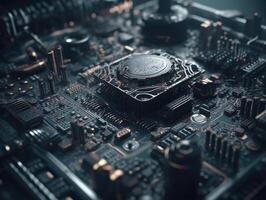 Technology circuit board pattern Motherboard industrial background Created with technology photo