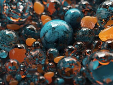 Translucent glass Stones and pebbles Abstract background with geometric shapes created with technology. photo