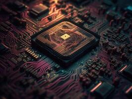 Technology circuit board pattern Motherboard industrial background Created with technology photo