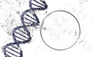 burbuja con adn estructura, tecnología Ciencias antecedentes. 3d hacer ilustración png