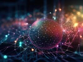 Global connection internet technology Futuristic network lines background Created with technology photo