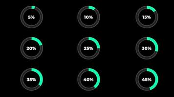 loading bar line progress loop Animation video transparent background with alpha channel.