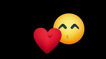 Inlove Emoji with Heart Comic Character Stock Footage - Video of love,  expression: 261593132