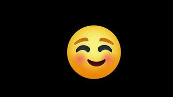 leende emoji ikon slinga animering video transparent bakgrund med alfa kanal