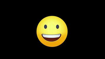 laughing smile emoji icon loop Animation video transparent background with alpha channel