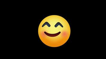 smile emoji icon loop Animation video transparent background with alpha channel