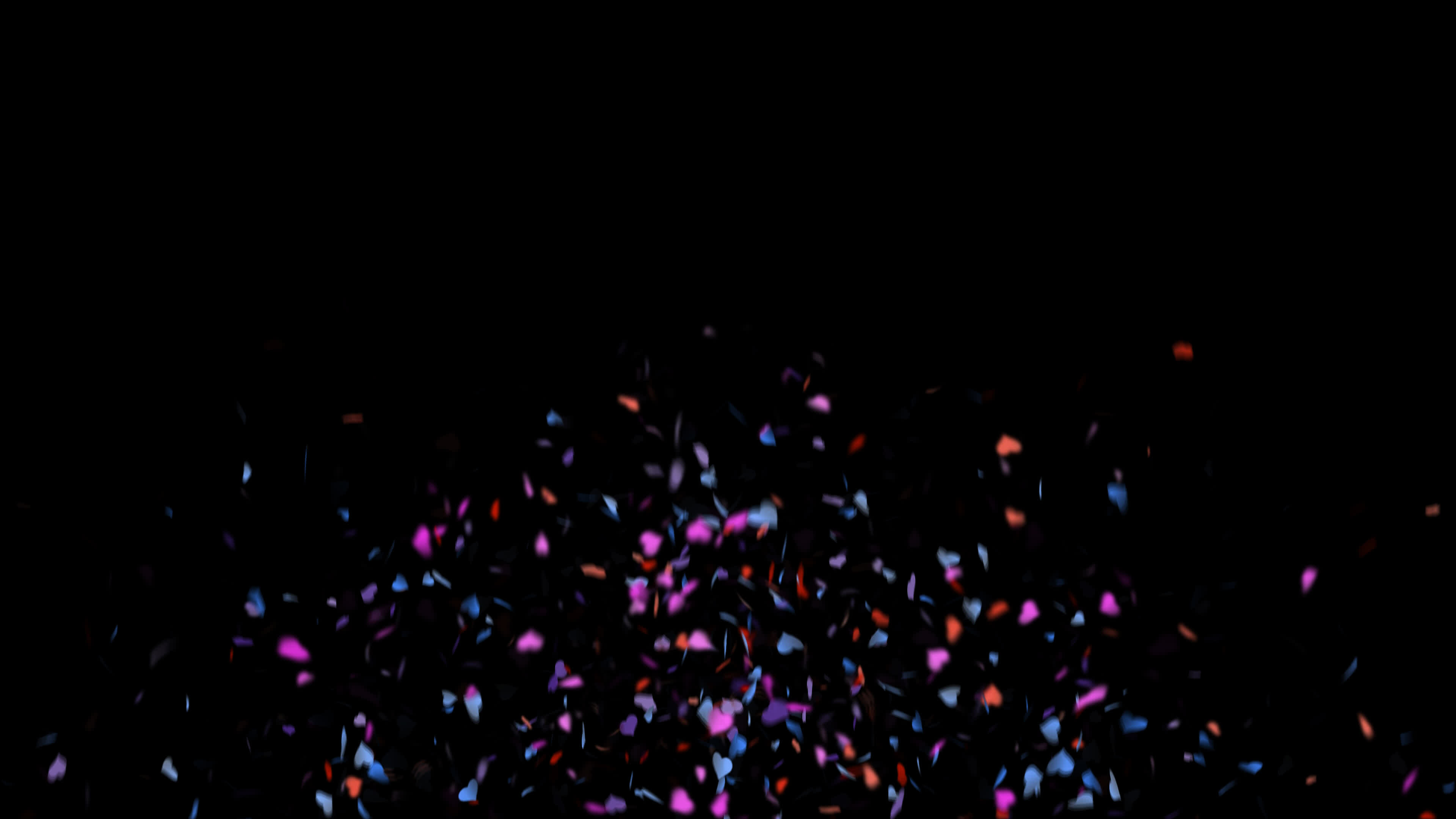 Heart confetti falling on transparent background. - Stock