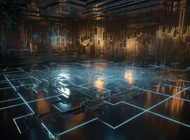Big data visuliastion cyberspace created with technology photo