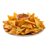 nachos isolado em fundo com generativo ai png