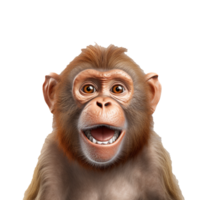 feliz macaco isolado em fundo com generativo ai png