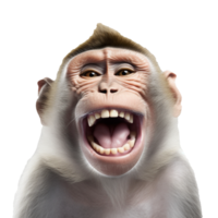 glücklich Affe isoliert auf Hintergrund mit generativ ai png
