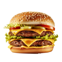 Hamburger isolated on background with png