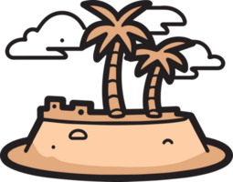 Jahrgang Insel Logo im eben Linie Kunst Stil png