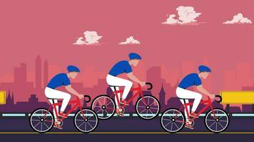 amusement bicyclette courses animation dessin animé. tour de France video