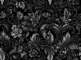 Seamless pattern Royal vintage Victorian Gothic background Rococo venzel and whorl created with technology. photo