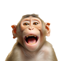 feliz macaco isolado em fundo com generativo ai png