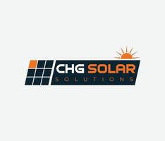 solar soluciones logo, vector, sol, C, h, sol cuadrado, panel, icono, logo vector