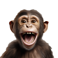 feliz macaco isolado em fundo com generativo ai png