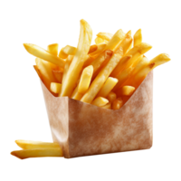 francês fritas isolado em fundo com generativo ai png