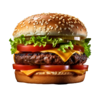 Hamburger isolated on background with png