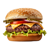 Hamburger isolated on background with png